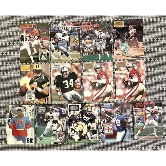 Lot of 13 Beckett Football Card Magazines 1990 & 1991 Bo Barry Joe Rice - Picture 1 of 7